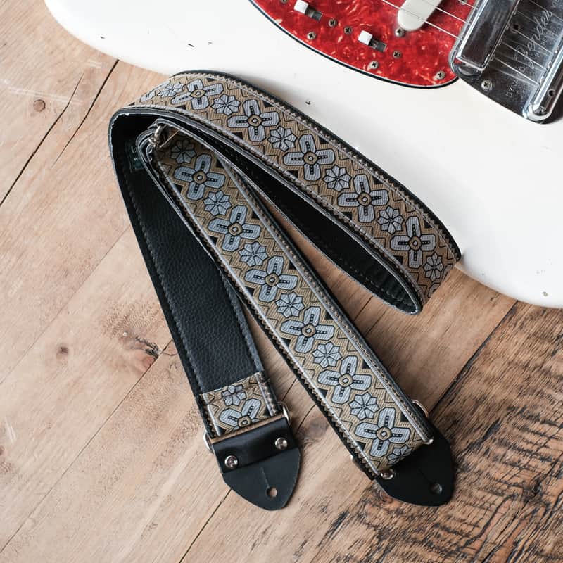 Vintage Gold 60s/70s Hippie Guitar Strap / Handmade in the UK / Case Candy image 1