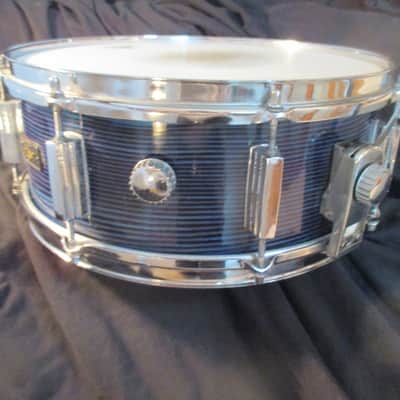 Tempro Vintage 14 x 5 Snare Drum, 1960s Japan Made, Blue Strata, Exceptional Original! image 10