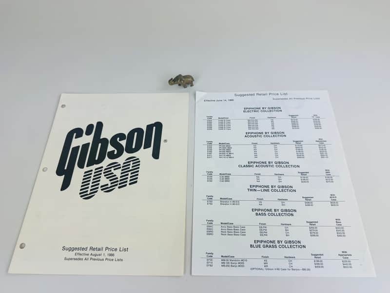 Gibson & Epiphone Suggested Retail Price Lists 1986 image 1