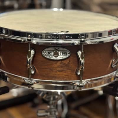 **Rare** Pearl Sensitone 15x5 African Mahogany Baritone Snare - Natural Mahogany Satin image 13