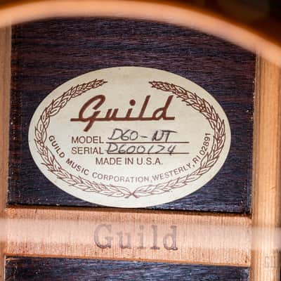 1988 Guild D-60 NT Vintage Dreadnought Acoustic Guitar, Near-Mint w/ Case, Westerly image 7