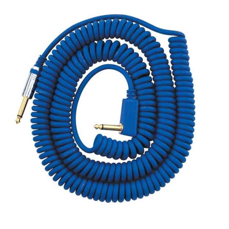 Vox VCC090 Vintage Coiled 1/4" Straight / Angled TS Instrument Cable - 29.5' image 1