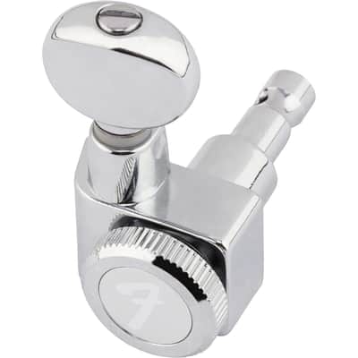 Fender Stratocaster/Telecaster Locking Tuning Machines with Vintage Buttons, Polished Chrome image 3