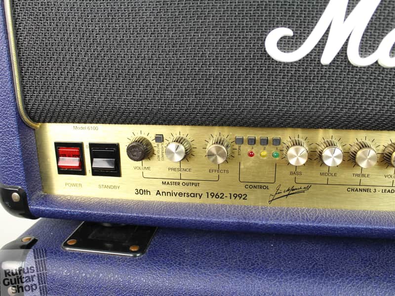 廃盤　マーシャル・ロウ　MARSHALL LOW　TECP-25302　送料無料 Marshall 6100 LM 30th Anniversary Half Stack 1992 Blue Tolex | Reverb