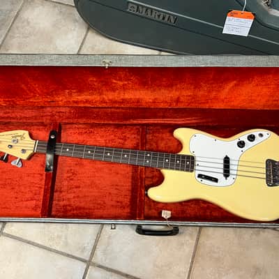 1975 Fender Musicmaster Bass Guitar Olympic White image 10
