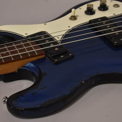 1970s Univox Hi-Flier Phase II Bass Metallic Blue Refin MIJ w/Gig Bag image 9