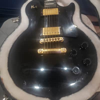 1993 Gibson Les Paul Studio Black Electric Guitar Ebony Fretboard Maple Neck Tune-O-Matic Bridge Gold Hardware Pearl Trapezoid Inlays Gibson Hardshell Case image 1