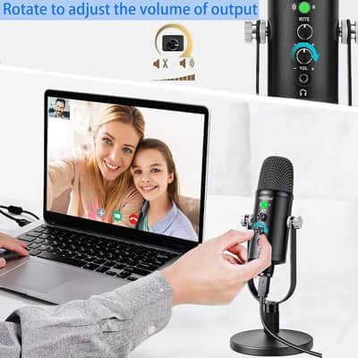 Microphone for Podcast, USB Microphone Kit for Phone, PC/Micro/Mac/Android,Professional Plug&Play Studio Microphone with Stand for Gaming, Online Chatting, Videos, Voice Overs, Streaming image 3