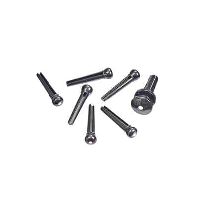 Planet Waves Black Bridge Pin Set w/ Ivory Dot image 1