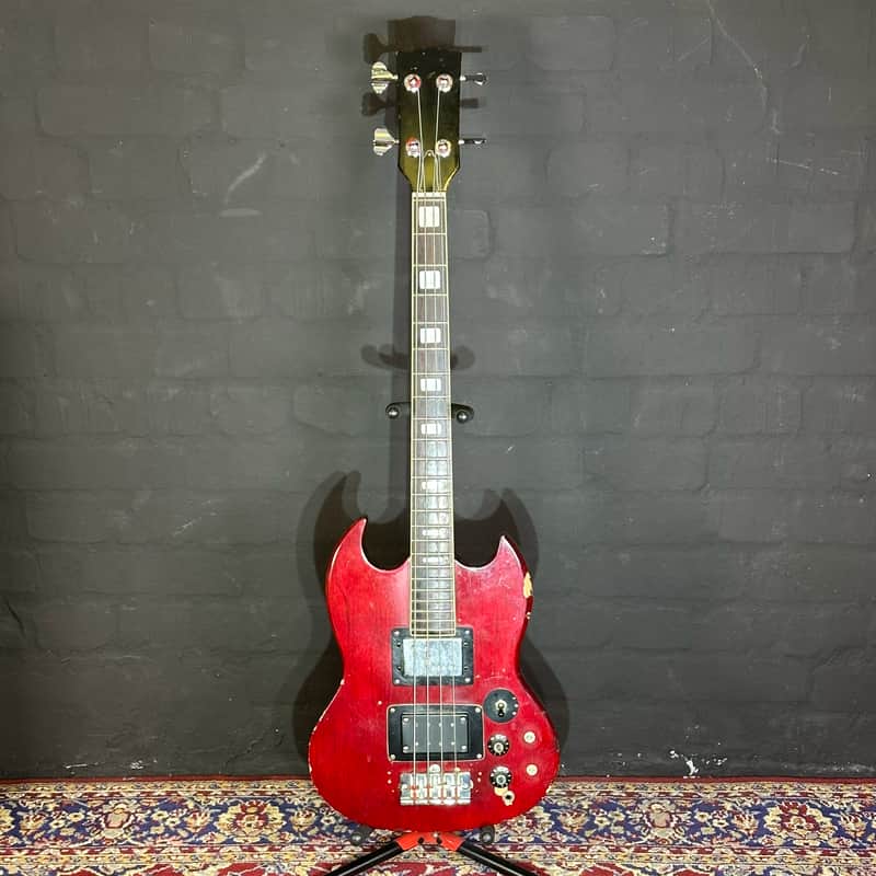 Emperador Gibson SG Bass Ex Ville Valo HIM 1970's Cherry Red Bass Guitar + Soft Case - Very Good