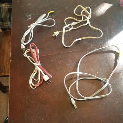 Pope one (1) 117V Power Cord Electric Cable cut Vintage non-polarized beige, grey 1940s-1960s image 2