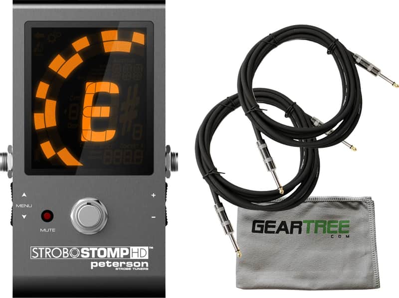 Peterson SS HD StroboStomp HD Stompbox Strobe Tuner w/ Polish Cloth and 2 Cables image 1