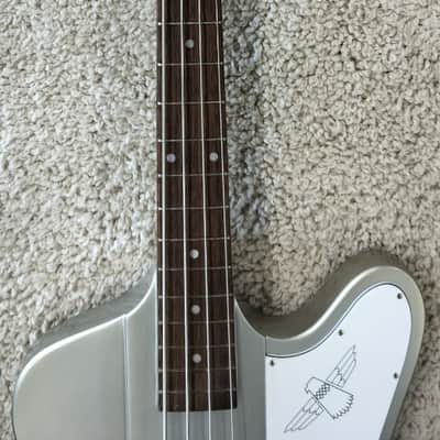 Epiphone Thunderbird 64 4-String Electric Bass Guitar with Gig Bag, Silver Mist image 5