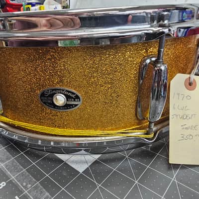 Slingerland 6 lug Snare 1970 - Gold glitter image 4