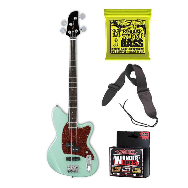 Ibanez TMB100 Talman Bass Guitar with Extra Strings, Guitar Strap and Cleaning Wipes Bundle image 1