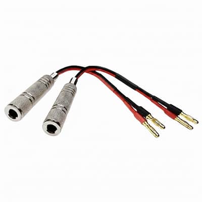 Speaker Cable, 1/4 Inch Female to 4mm Banana Plug, 6.35mm Banana Plug for Speakon Cable Adapter - (2 Packs 6 Inch) image 1