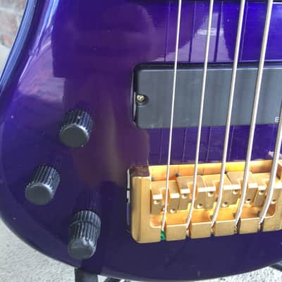 Wizard USA Neck Through Left-y 5 String 90's Purple Bass Not A Spector Make an Offer image 8