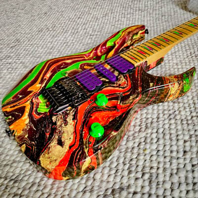 Ibanez JEM77-PMC 1991 Purple Multi Color – Near Mint - ATD Swirl image 2