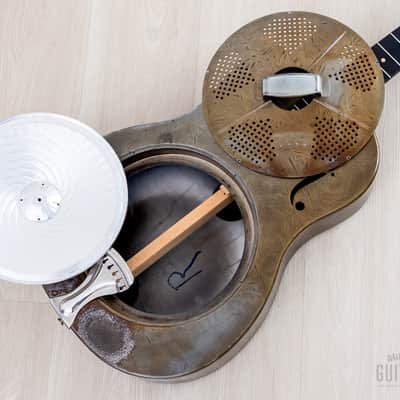 1931 National Sears, Roebuck & Co. Duolian Vintage Single Cone Resonator Frosted Duco w/ Case image 20