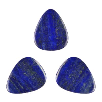 Lapis Lazuli Stone Guitar Or Bass Pick - Specialty Handmade Gemstone Exotic Plectrum - 3 Pack New