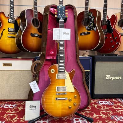 Immagine Gibson Murphy Lab Custom R9 1959 Les Paul Standard Reissue Heavy Aged Golden Poppy Burst LPR59HAGPBNH1 - 8