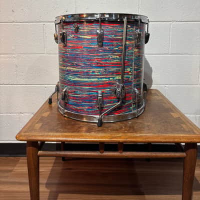 Ludwig No. 983-1 Hollywood Outfit 8x12 / 9x13 / 16x16 / 14x22" Drum Set with Keystone Badges 1968 - Psychedelic Red image 12