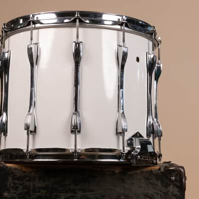 1980s Ludwig 12x14 White Cortex Challenger Series Parade Drum image 5