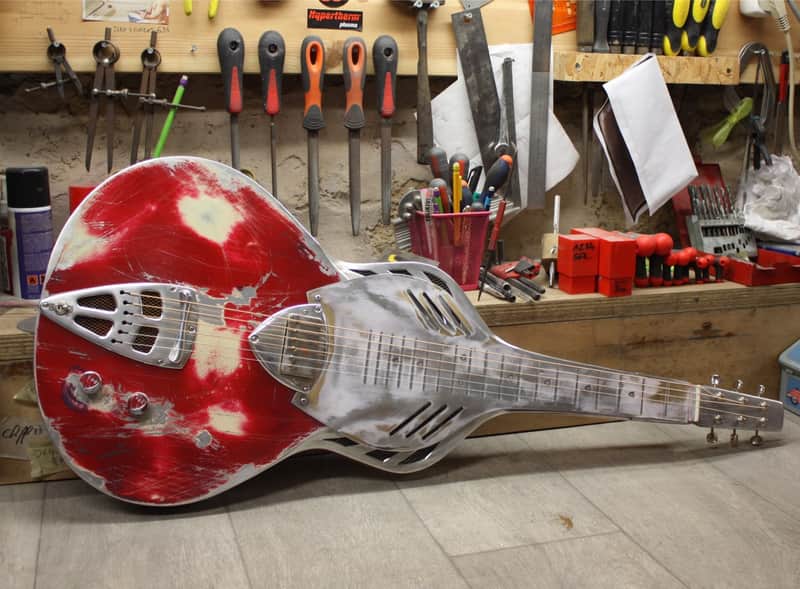 MeloDuende Guitars "Paris-Texas" Custom -Weissenborn Style 2016 Red Relic image 1