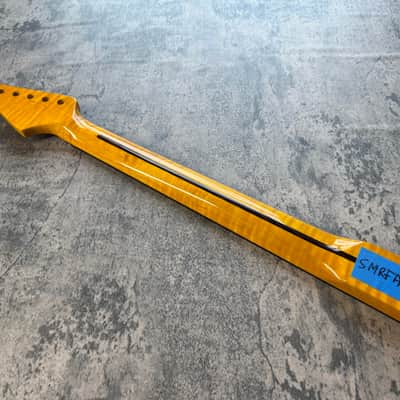 BMC Guitar Neck Strat® Stratocaster® 21 Fret Amber Flame Maple With Rosewood Fingerboard Rounded Fret Ends 9.5 Radius  SFMRA21 #2 image 4