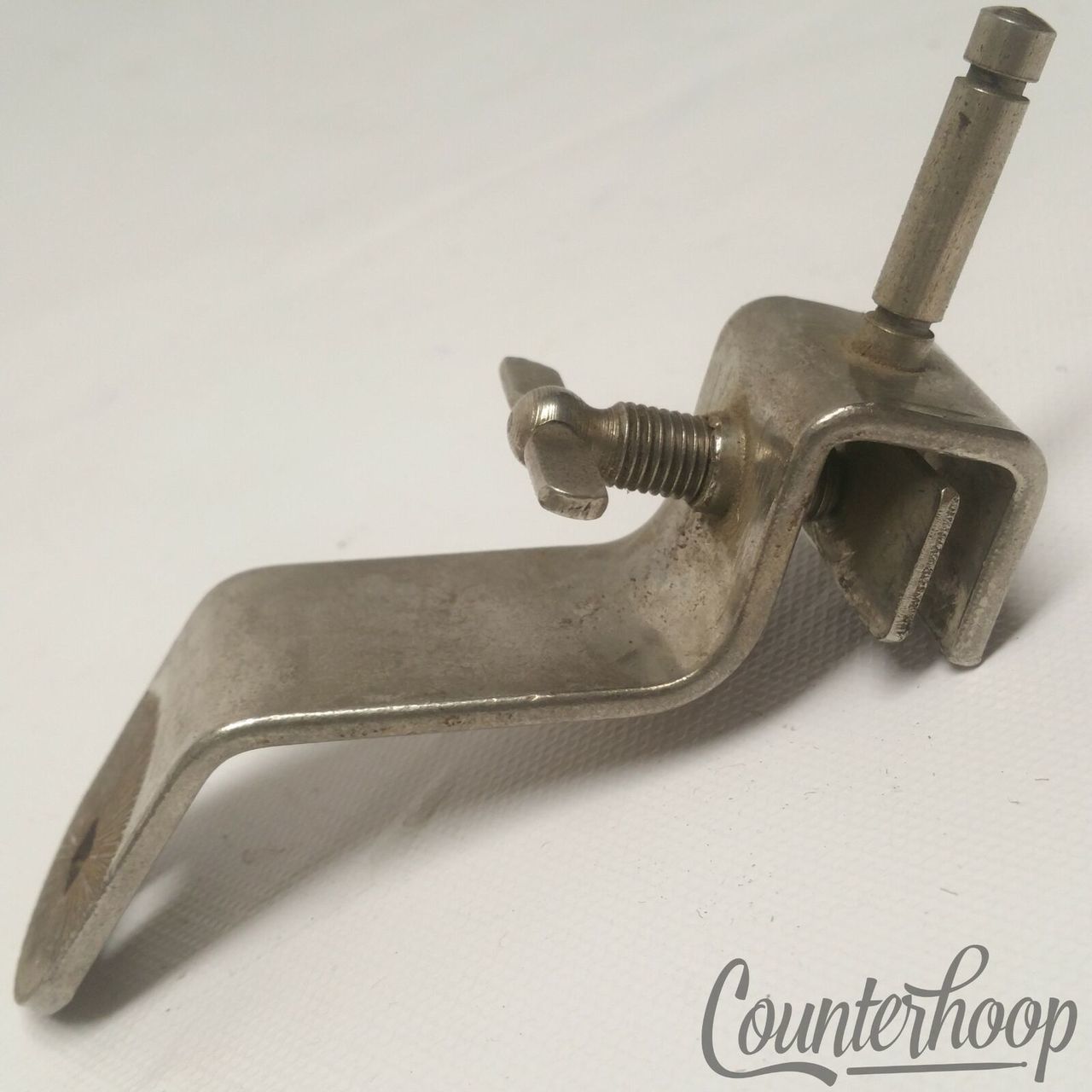 Ludwig Clamp-On Mount Bass Drum Swivel Tilter Cowbell Nickel Vintage 30s USA* — main photograph