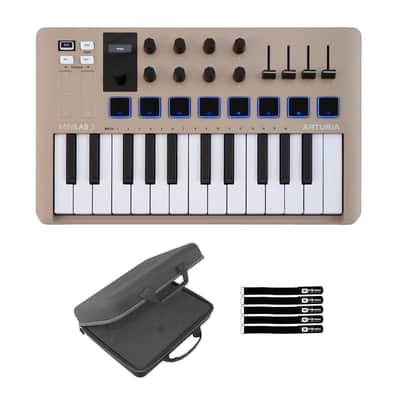 Arturia MiniLab 3 Champagne Universal USB DAW MIDI Keyboard Controller w Case