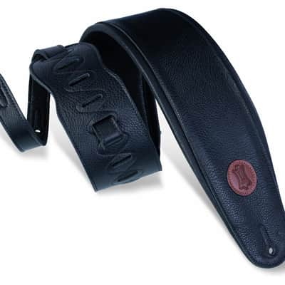 Levy's Signature Series - 4 1/2" Wide Leather Guitar Strap - Black image 1
