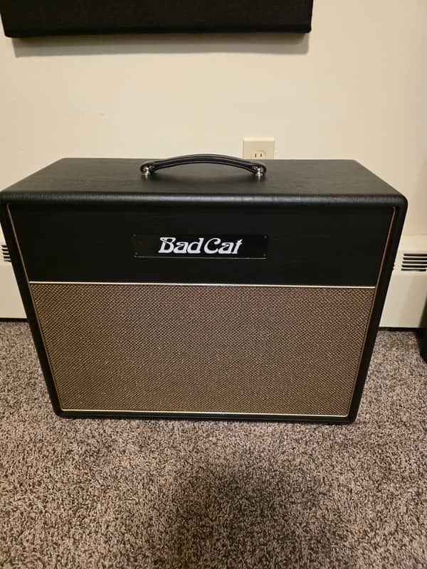 Bad Cat Black Cat 1x12" Guitar Speaker Cabinet 2022 - Present - Black with Gold Weave Grille image 1