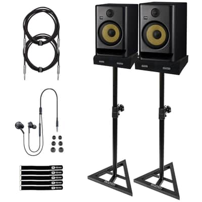 KRK Rokit RP8 G5 8" Studio Monitors 2-Pack with Stands & Cables image 1