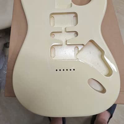 Cream Yellow Strat Style Guitar Poplar Wood Body image 1
