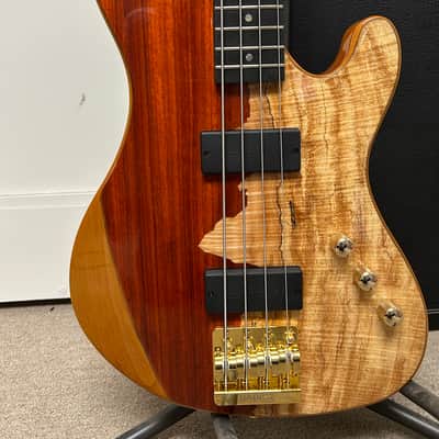 Cort Jeff Berlin Series Rithimic NAT Spalted Maple/Padouk Top 4-String Electric Bass - Natural w/Free Hard Case image 2