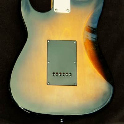 XX-Wide 2" Neck Tobacco Burst Mahogany Stratocaster with Ebony/Maple Neck + 2025+ 3 Matching Humbucking Custom Pickups + 3 Coil Spit Toggles + Kill Switch + Grover 406C Locking Tuners +Leveled, Crowned and Polished Frets with Full Setup! image 6