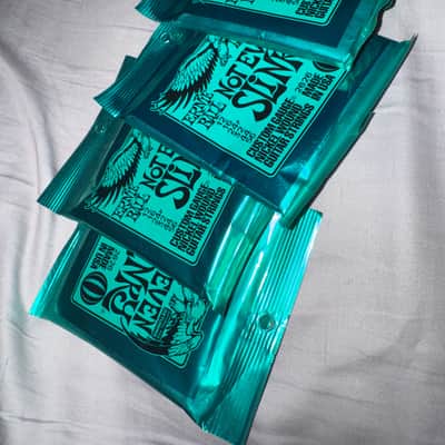 4 Sets of Ernie Ball 2626 Not Even Slinky Nickel Wound Drop Tuning Electric Guitar Strings (12 - 56) 2010s - Silver image 2