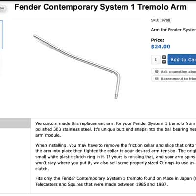 Fender System One Tremolo 1985-87 Black Chrome image 5