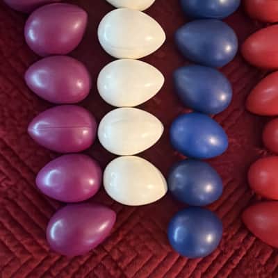 Lot Of 30 Hard Plastic Eggs Percussion Shakers In Four Colors image 6