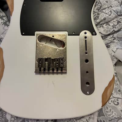 Partscaster  Telecaster Relic Loaded Body - White- Alinico 5 Pickups image 2