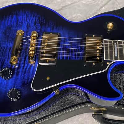 NEW! Gibson Dealer Select Custom Shop Les Paul Custom Blue Widow AAA Figured Flame Top - Authorized Dealer - 9.7 lbs - G07454 image 3