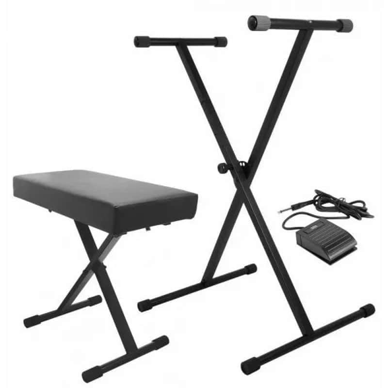 On-Stage KPK6520CB Keyboard Stand and Bench Pack with Keyboard Sustain Pedal image 1