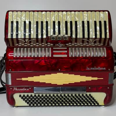 Pearl Red La Melodiosa Pezzolo 25 Piano Accordion  LM (41 Key/120 Bass) Italy image 2