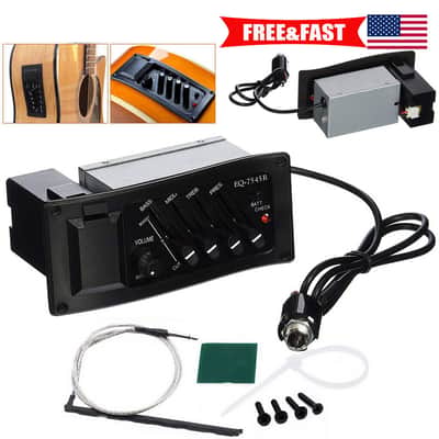 4-Band Acoustic Guitar Pickup Amplifier Tuner Preamp Equalizer EQ 7545R US image 1