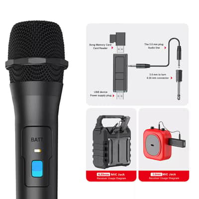 2PCS Professional VHF Wireless Microphone System – Handheld Mics with USB Receiver for Karaoke, Conferences, and Events image 4