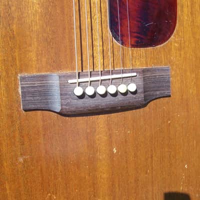 Harmony H165 mahogany 000 size guitar w/hsc 1960s image 8