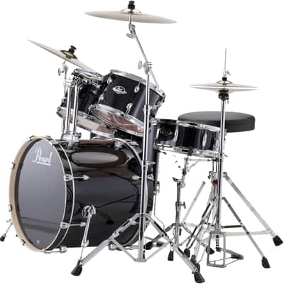 Pearl Export Standard 5 Piece Drum Set with HWP830 HARDWARE PACKBox EXX725/CA31 Jet Black image 4