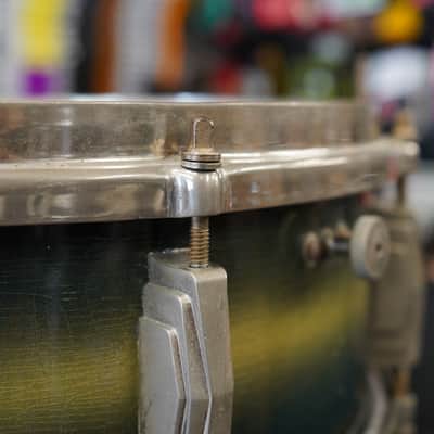 1938 Ludwig & Ludwig 'King Louie' 5x14" 3ply Snare Drum - Green & Gold Duco image 12