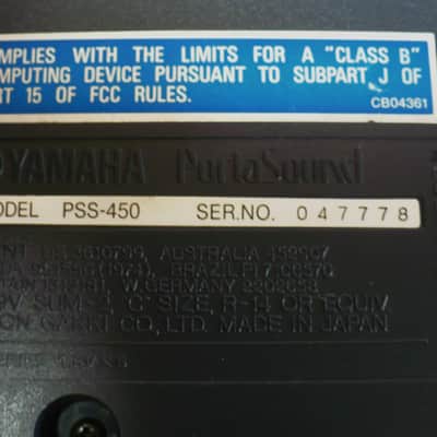 Yamaha PSS-450 PortaSound Synthesizer 1980's - Black image 17